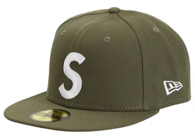Pre-owned Supreme Jesus Piece S Logo New Era 59fifty Hat In Olive