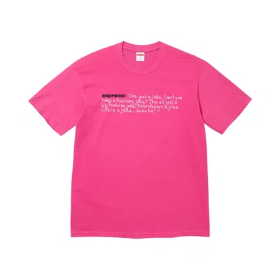 Pre-owned Supreme Joke Tee 'fuchsia' | Pink | Men's Size Xxl