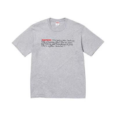 Pre-owned Supreme Joke Tee 'heather Grey' | Men's Size S In Gray
