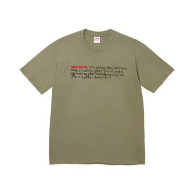 Pre-owned Supreme Joke Tee 'light Olive' | Green | Men's Size Xxl