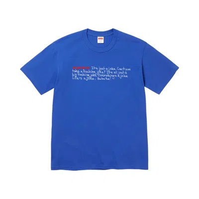 Pre-owned Supreme Joke Tee 'royal' | Blue | Men's Size Xl