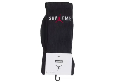 Pre-owned Supreme Jordan Crew Socks In Black