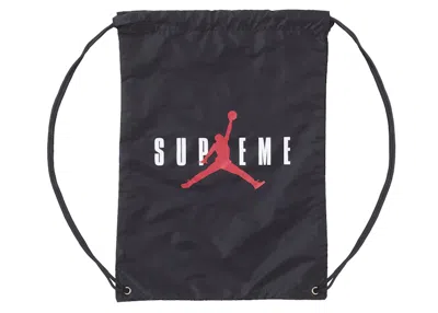 Pre-owned Supreme Jordan Drawstring Bag In Black