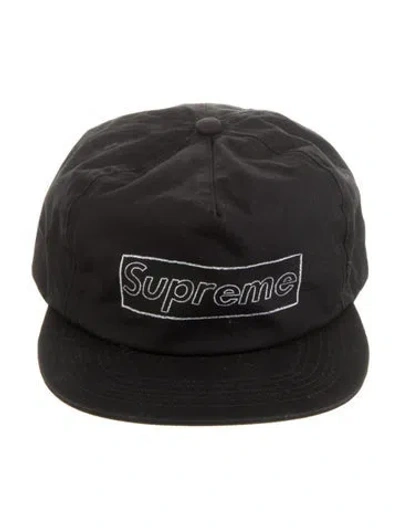 Pre-owned Supreme Kaws Chalk Box Logo 5-panel Snapback Cap (ss21) In Black