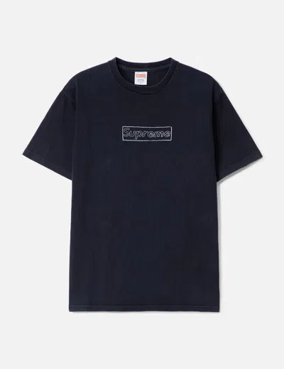 Supreme Kaws Chalk Box Logo T-shirt In Black