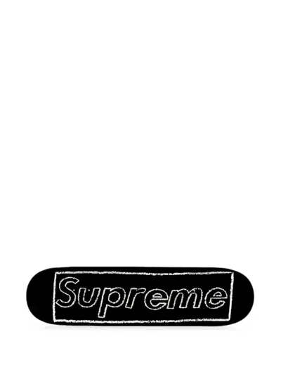 Supreme Kaws Chalk Logo Skateboard Deck In Black