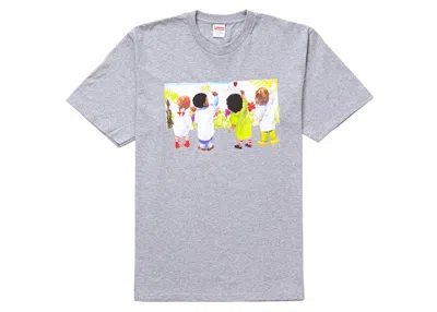 Pre-owned Supreme Kids Tee Shirt In Heather Grey