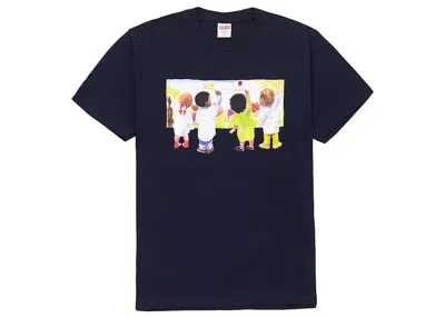 Pre-owned Supreme Kids Tee Shirt In Navy Blue