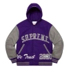 Supreme King Hooded Varsity Jacket 'purple Grey'