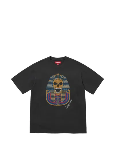 Supreme King Tut Rhinestone T-shirt In Black