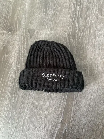 Pre-owned Supreme Knit Beanie In Black