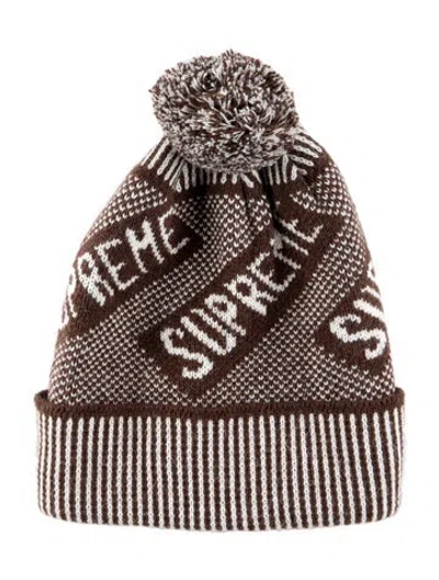 Pre-owned Supreme Knit Beanie In Brown