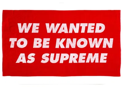 Pre-owned Supreme Known As Towel In Red