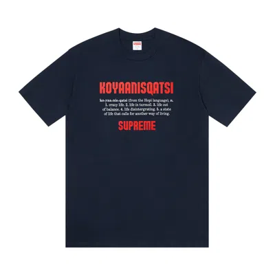 Pre-owned Supreme Koyaanisqatsi Tee 'navy' In Blue