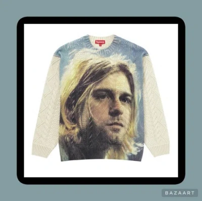 Pre-owned Supreme Kurt Cobain Knit Sweater Ss23 Brand With Tags - Size Xlarge ✅✅✅ In White
