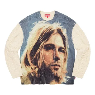 Supreme Kurt Cobain Sweater 'beige Teal' In Gray