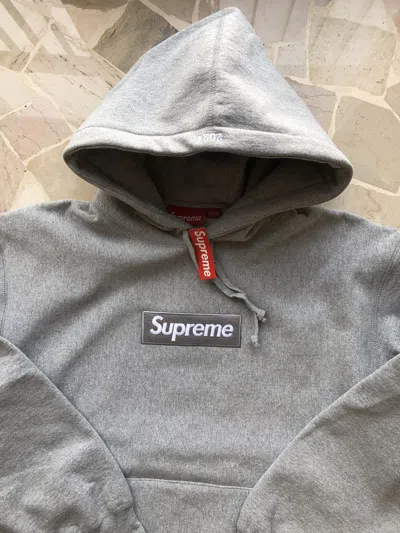 Pre-owned Supreme L  Box Logo Hoodie Heather Grey Sweatshirt Hooded