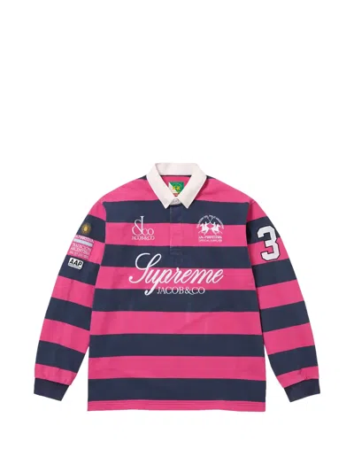 Supreme La Martina Striped Logo-embroidered Rugby Shirt In Multi