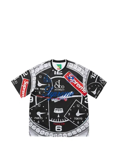 Supreme La Martina Watch-print Jersey In Multi