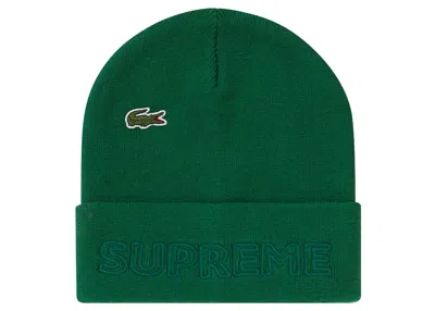 Pre-owned Supreme Lacoste Beanie In Green