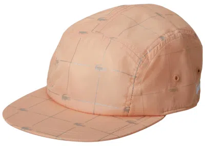 Pre-owned Supreme Lacoste Reflective Grid Nylon Camp Cap In Peach In Orange