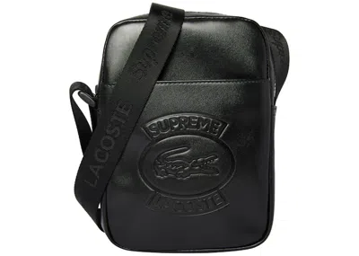 Pre-owned Supreme Lacoste Shoulder Bag In Black