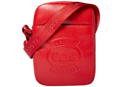Pre-owned Supreme Lacoste Shoulder Bag In Red