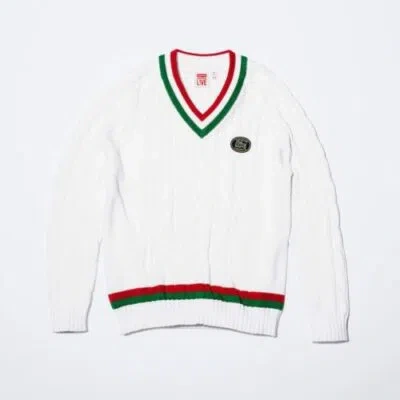 Pre-owned Supreme Lacoste Tennis Sweater Black/white S/s 17
