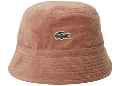 Pre-owned Supreme Lacoste Velour Crusher Hat In Light Maroon In Brown