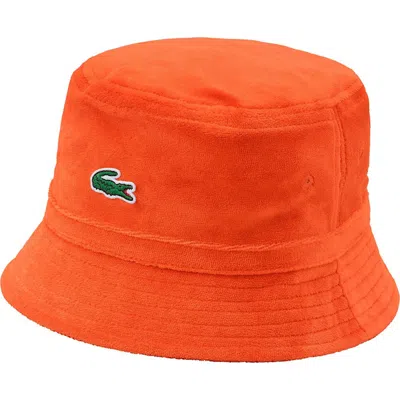 Pre-owned Supreme Lacoste Velour Crusher Hat In Orange