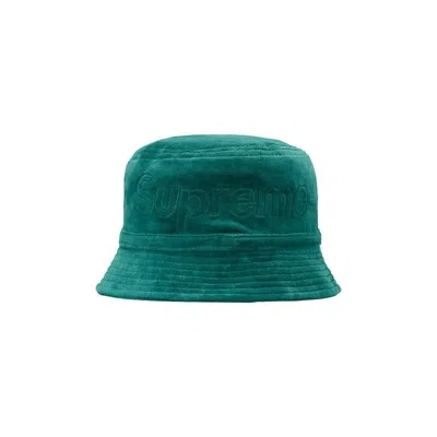 Pre-owned Supreme Lacoste Velour Crusher Hat In Teal