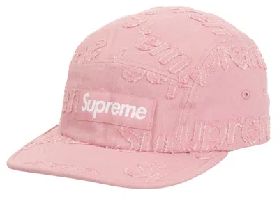 Pre-owned Supreme Lasered Denim Camp Cap In Pink