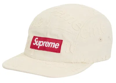 Pre-owned Supreme Lasered Denim Camp Cap In White