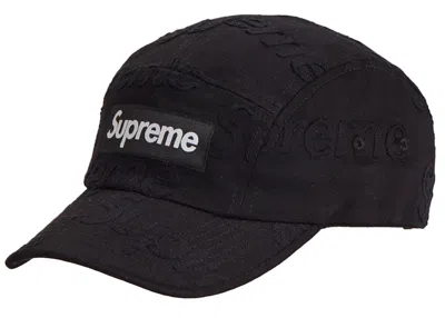 Pre-owned Supreme Lasered Twill Camp Cap In Black