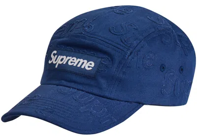 Pre-owned Supreme Lasered Twill Camp Cap In Navy Blue