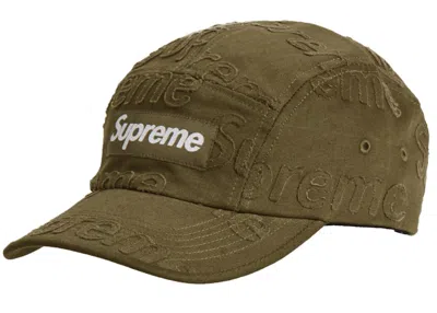 Pre-owned Supreme Lasered Twill Camp Cap In Olive
