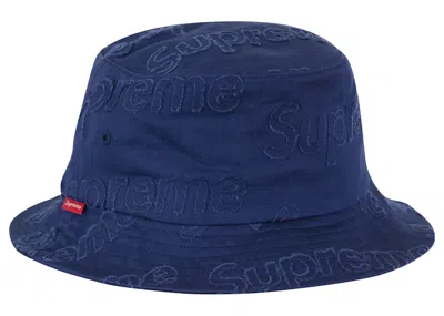 Pre-owned Supreme Lasered Twill Crusher Hat In Navy Blue