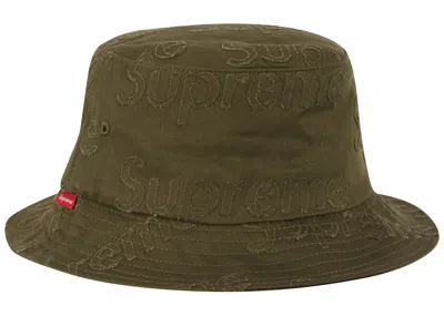 Pre-owned Supreme Lasered Twill Crusher Hat In Olive