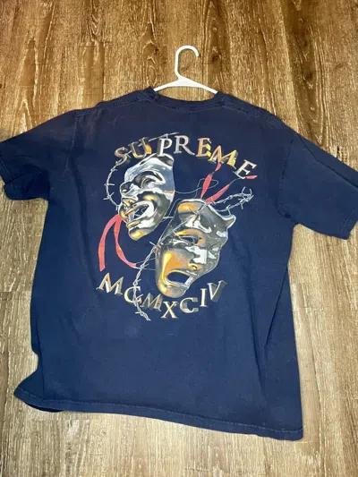 Pre-owned Supreme Laugh Now Tee Shirt In Navy