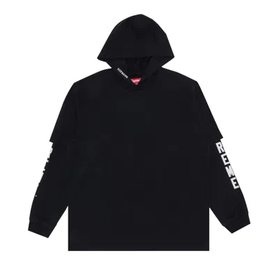 Pre-owned Supreme Layered Hooded Long-sleeve Top 'black'