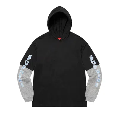 Pre-owned Supreme Layered Hooded Long-sleeve Top 'black'