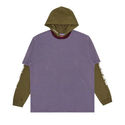 Pre-owned Supreme Layered Hooded Long-sleeve Top 'olive' In Green