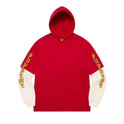 Pre-owned Supreme Layered Hooded Long-sleeve Top 'red' | Men's Size M
