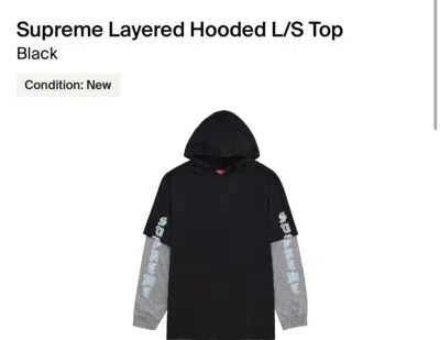 Pre-owned Supreme Layered Hooded L/s Top White”