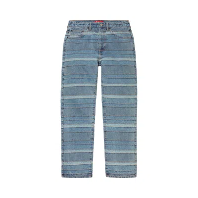 Pre-owned Supreme Layered Jean 'washed Blue'