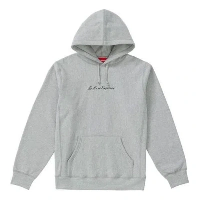 Supreme Le Luxe Hooded Sweatshirt 'grey Black' In Gray