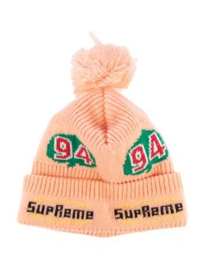 Pre-owned Supreme Leaf Beanie Peach Fw2017 In Orange