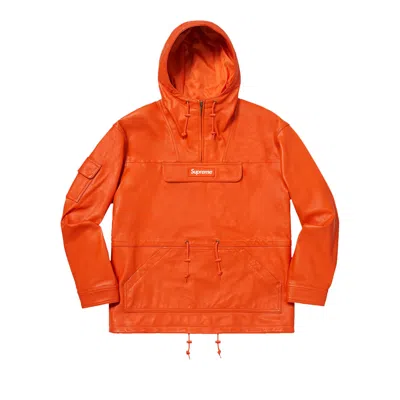 Pre-owned Supreme Leather Anorak 'orange' | Men's Size L