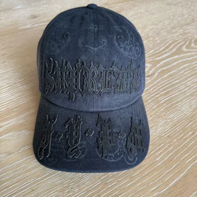 Pre-owned Supreme Leather Appliqué 6 Panel Hat In Black