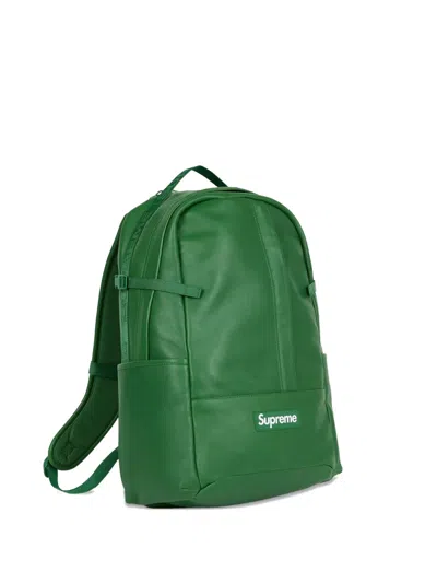 Supreme Leather Backpack In Green